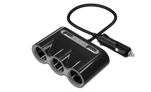 מפצל מצית USB 2 + X3 + חוט