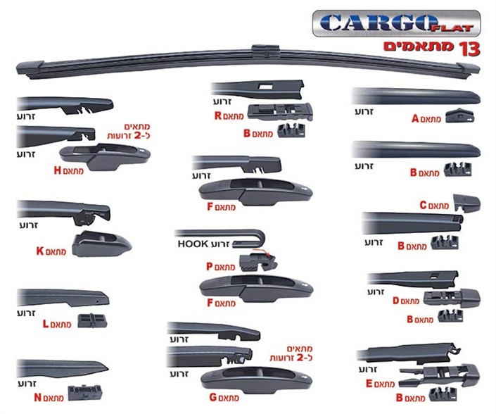 מגבים לחלון אחורי לרכב קרגו פלאט | CARGO FLAT